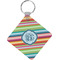 Retro Horizontal Stripes Personalized Diamond Key Chain