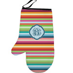 Retro Horizontal Stripes Left Oven Mitt (Personalized)