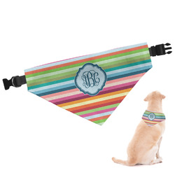 Retro Horizontal Stripes Dog Bandana - Large (Personalized)