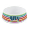 Retro Horizontal Stripes Plastic Pet Bowls - Small - MAIN