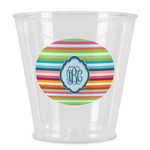 Retro Horizontal Stripes Plastic Shot Glass (Personalized)