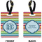 Retro Horizontal Stripes Rectangle Luggage Tag (Front + Back)