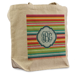 Retro Horizontal Stripes Reusable Cotton Grocery Bag (Personalized)