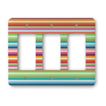 Retro Horizontal Stripes Rocker Style Light Switch Cover - Three Switch