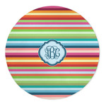 Retro Horizontal Stripes 5' Round Indoor Area Rug (Personalized)