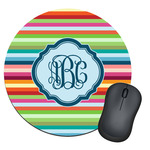 Retro Horizontal Stripes Round Mouse Pad (Personalized)