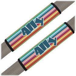 Retro Horizontal Stripes Seat Belt Covers (Set of 2) (Personalized)