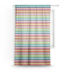 Retro Horizontal Stripes Sheer Curtain
