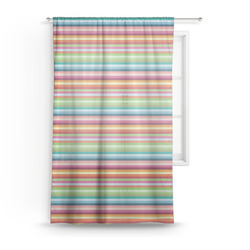 Retro Horizontal Stripes Sheer Curtain - 50"x84"