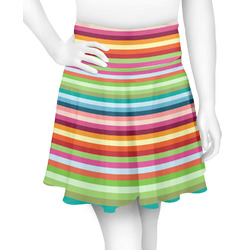 Retro Horizontal Stripes Skater Skirt - Large