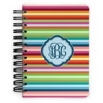 Retro Horizontal Stripes Spiral Notebook - 5x7 w/ Monogram