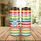 Retro Horizontal Stripes Stainless Steel Tumbler - Lifestyle