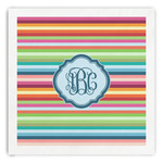 Retro Horizontal Stripes Paper Dinner Napkins (Personalized)