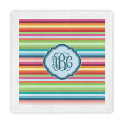 Retro Horizontal Stripes Decorative Paper Napkins (Personalized)