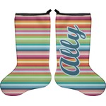 Retro Horizontal Stripes Holiday Stocking - Double-Sided - Neoprene (Personalized)