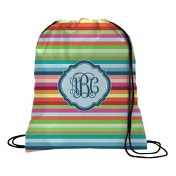 Retro Horizontal Stripes Drawstring Backpack - Large (Personalized)