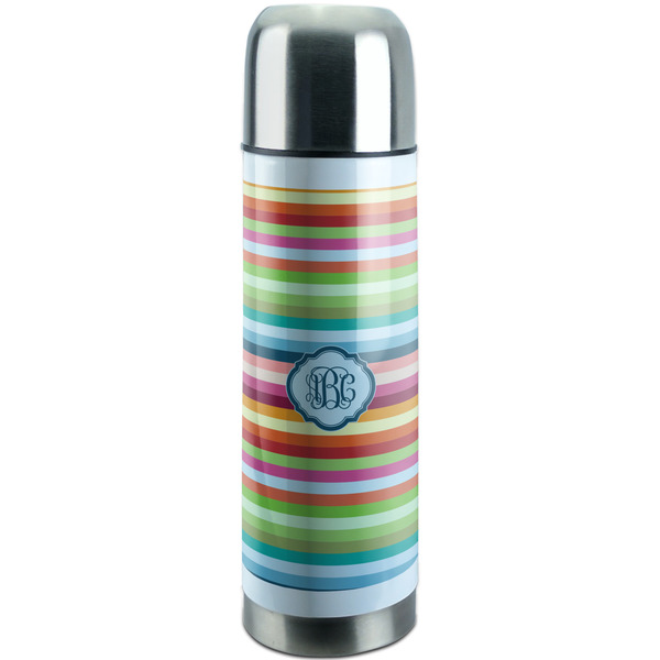 Custom Retro Horizontal Stripes Stainless Steel Thermos (Personalized)