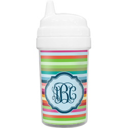 Retro Horizontal Stripes Toddler Sippy Cup (Personalized)