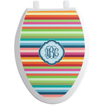 Retro Horizontal Stripes Toilet Seat Decal - Elongated (Personalized)