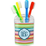 Retro Horizontal Stripes Toothbrush Holder (Personalized)
