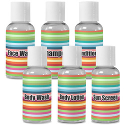 Retro Horizontal Stripes Travel Bottles (Personalized)