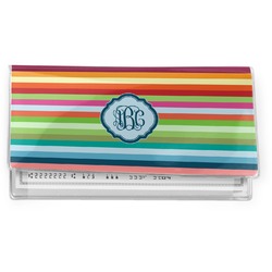 Retro Horizontal Stripes Vinyl Checkbook Cover (Personalized)