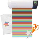 Retro Horizontal Stripes Heat Transfer Vinyl Sheet (12"x18")