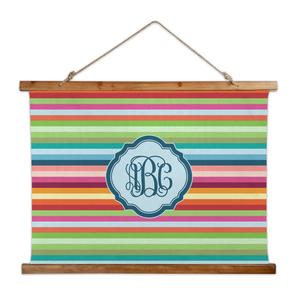 Custom Retro Horizontal Stripes Wall Hanging Tapestry - Wide (Personalized)