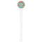 Retro Horizontal Stripes White Plastic 7" Stir Stick - Round - Single Stick