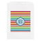 Retro Horizontal Stripes White Treat Bag - Front View