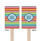 Retro Horizontal Stripes Wooden 6.25" Stir Stick - Rectangular - Double Sided - Front & Back