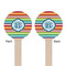 Retro Horizontal Stripes Wooden 6" Stir Stick - Round - Double Sided - Front & Back