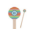 Retro Horizontal Stripes Wooden 7.5" Stir Stick - Round - Closeup