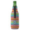 Retro Horizontal Stripes Zipper Bottle Cooler - BACK (bottle)