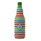 Retro Horizontal Stripes Zipper Bottle Cooler - FRONT (bottle)