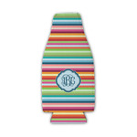 Retro Horizontal Stripes Zipper Bottle Cooler (Personalized)