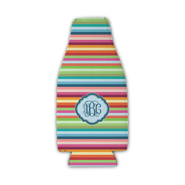 Custom Retro Horizontal Stripes Zipper Bottle Cooler (Personalized)