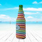 Retro Horizontal Stripes Zipper Bottle Cooler - LIFESTYLE