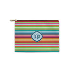 Retro Horizontal Stripes Zipper Pouch - Small - 8.5"x6" (Personalized)