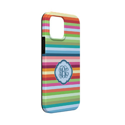 Retro Horizontal Stripes iPhone Case - Rubber Lined - iPhone 13 Mini (Personalized)