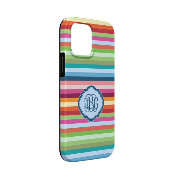 Custom Retro Horizontal Stripes iPhone Case - Rubber Lined - iPhone 13 Mini (Personalized)