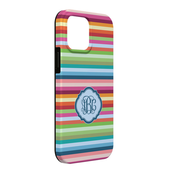 Custom Retro Horizontal Stripes iPhone Case - Rubber Lined - iPhone 13 Pro Max (Personalized)