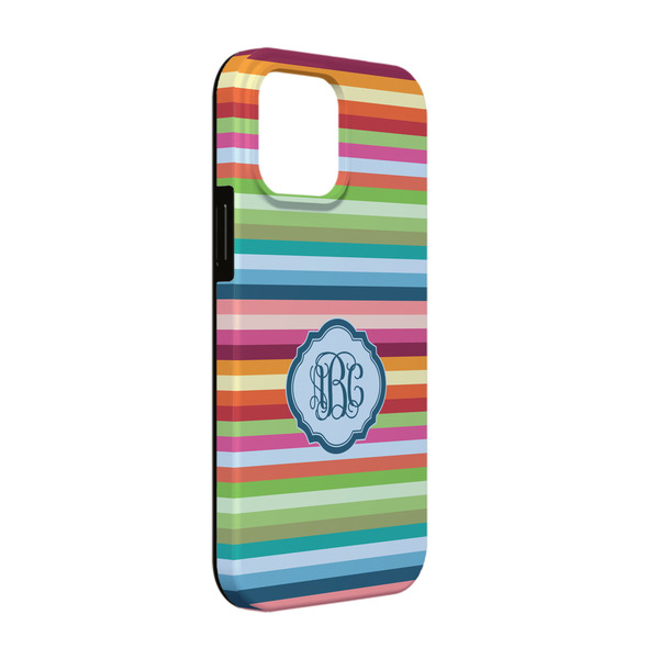 Custom Retro Horizontal Stripes iPhone Case - Rubber Lined - iPhone 13 (Personalized)