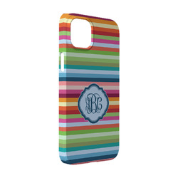 Retro Horizontal Stripes iPhone Case - Plastic - iPhone 14 (Personalized)