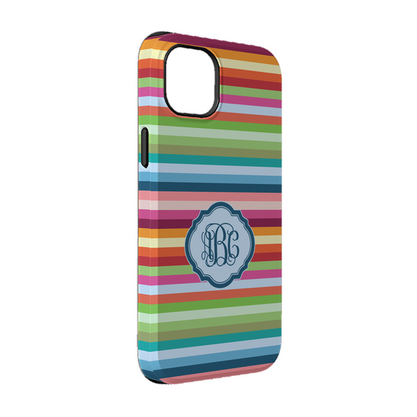 Custom Retro Horizontal Stripes iPhone Case - Rubber Lined - iPhone 14 (Personalized)