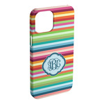 Retro Horizontal Stripes iPhone Case - Plastic - iPhone 15 Pro Max (Personalized)