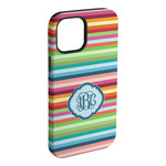 Retro Horizontal Stripes iPhone Case - Rubber Lined - iPhone 15 Pro Max (Personalized)