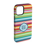 Retro Horizontal Stripes iPhone Case - Rubber Lined - iPhone 15 (Personalized)