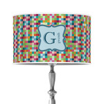 Retro Pixel Squares 12" Drum Lamp Shade - Poly-film (Personalized)