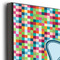 Retro Pixel Squares 12x12 Wood Print - Closeup